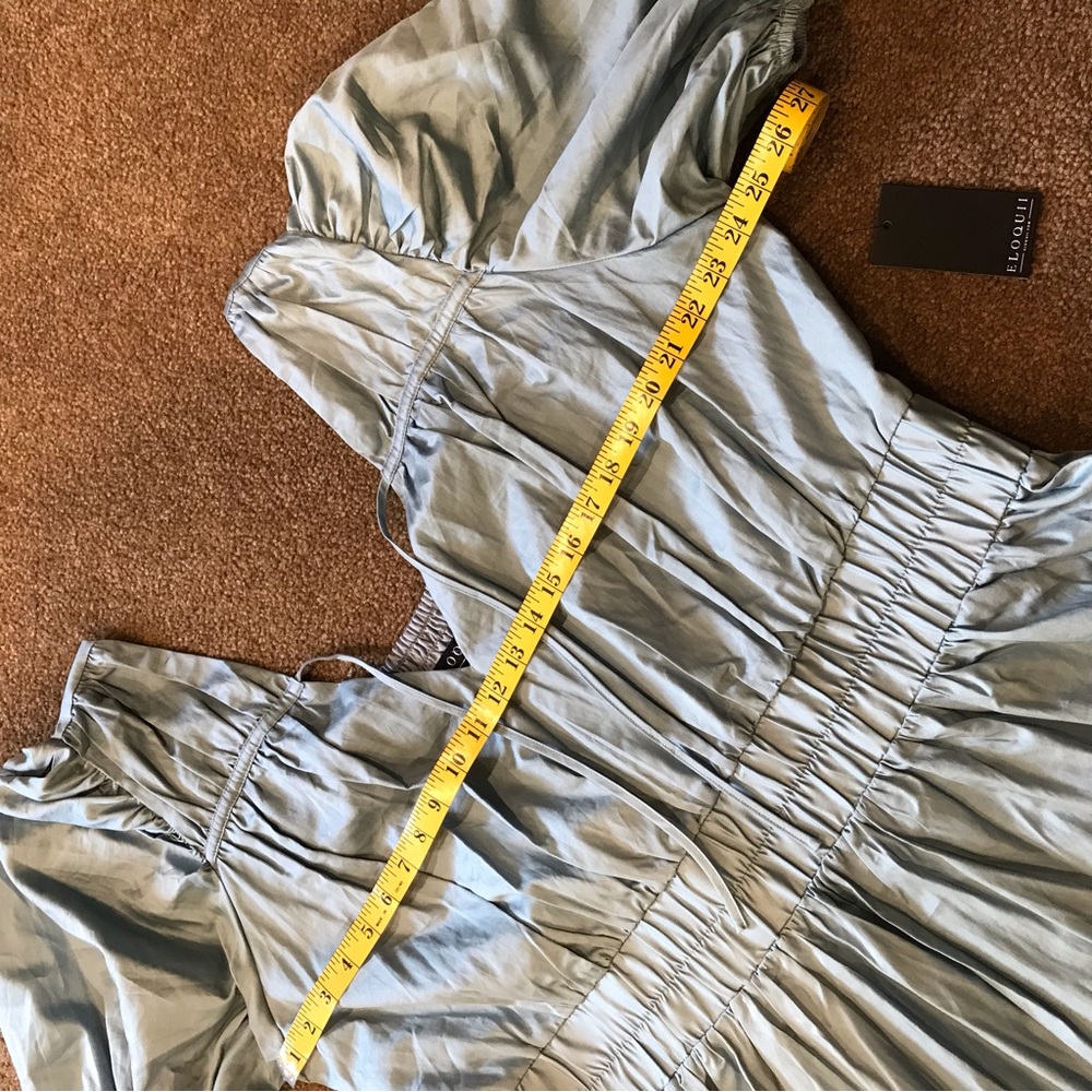 Eloquii Dress NWOT Plus Size 20 Midi Puff Sleeve Pockets in Ston… - Picture 3 of 9